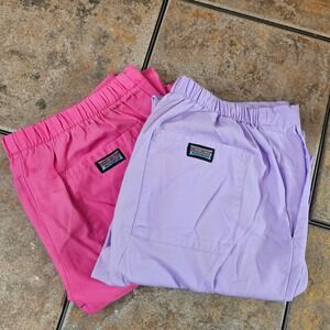 Cherokee‎ Workwear Scrub Pants Lot Women's Pink Lavender Elastic Waist Flare Leg